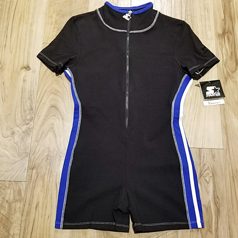 NOS Vtg 90s STARTER Short Bodysuit Womens L One Piece Activewear Fitness Workout